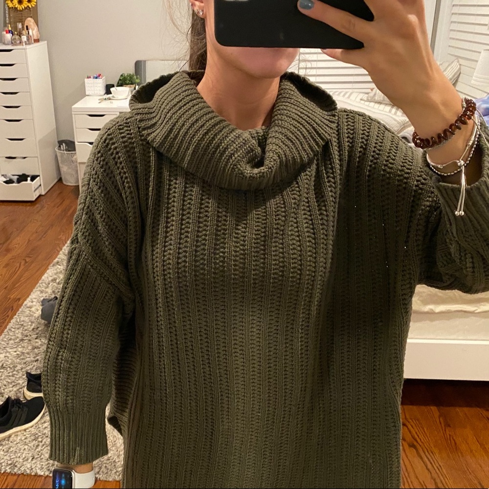olive green oversized sweater